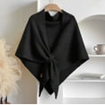 thumbnail image 5 of Soft Knit Triangle Cape Poncho, Winter Chic Shawl Wrap for Women,185*75,8, 5 of 25