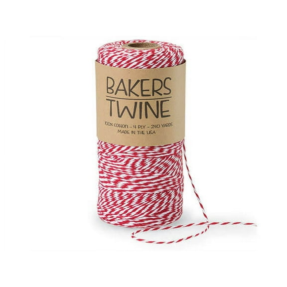 Cherry Red and White Baker's Twine - 4 Ply - 240 Yards (abtcr1)