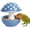 Blue, variant on Mushroom Bird Feeding Bowl, No Mess Pet Cage Feeder, Covered Food or Water Bowl for Small Animals Budgie Cockatiel Hamster