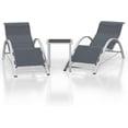 thumbnail image 1 of Aluminum 2 Lounge Chairs with 1 Table Set, Outdoor Patio Furniture Set for Poolside, Garden, and Beach - Recliners with Modern Design, 1 of 7