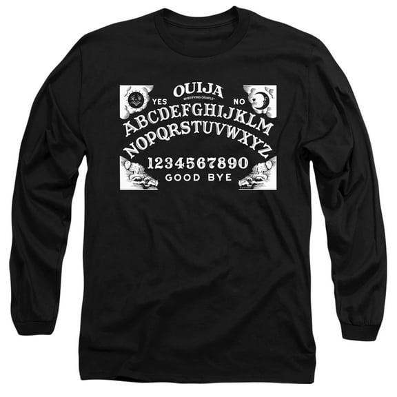 Ouija Board On Black Long Sleeve Adult 18/1 T-Shirt Black