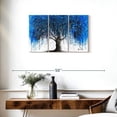 thumbnail image 3 of Elephant Stock Blue Moonlight Tree Wall Art - Horizontal Multi Panel Canvas - Living Room Wall Decor - Floral And Botanical Multi Panel - Blue And White Decor By Ashvin Harrison - 33" x 20", 3 of 8