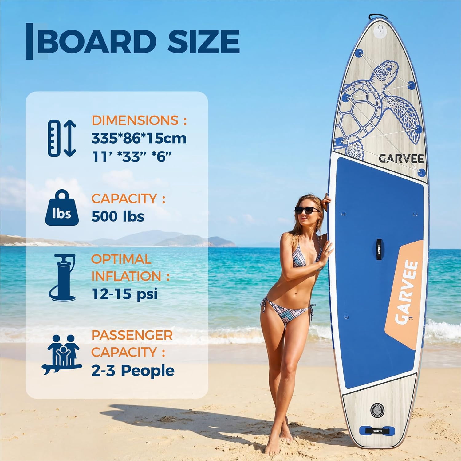 Garvee 11 ft Inflatable Stand up Paddle Boards with Premium SUP Accessories, Purple