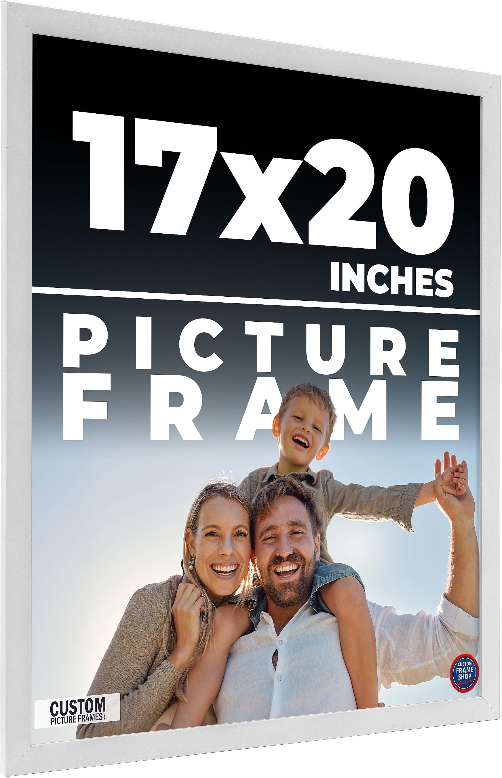 17x21 Frame White Solid Wood Picture Frame Includes UV Acrylic