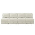 thumbnail image 2 of EUROCO Modular Sectional Sofa,4 Seat Chenille Modular Sofa Couch with Storage Seat,Stylish Pillows and Cushion Design,Reversible Modular Sofa for Living Room,Beige, 2 of 8