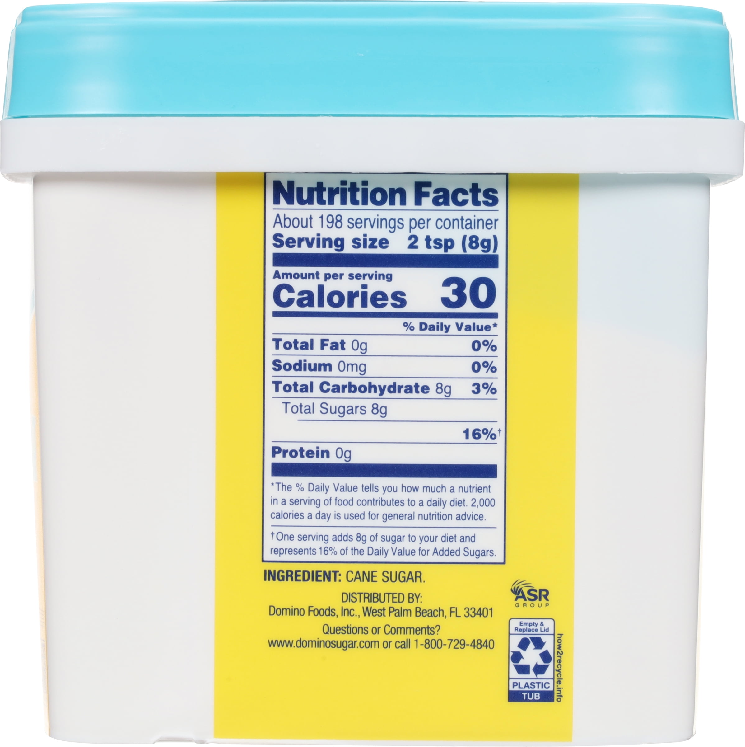 Domino Pure Cane Ultrafine Granulated Baker's Sugar 3.5 lb Tub