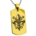 thumbnail image 2 of Tioneer Stainless Steel Antiue Fleur De Lis Engraved Dog Tag Pendant Necklace, 2 of 4