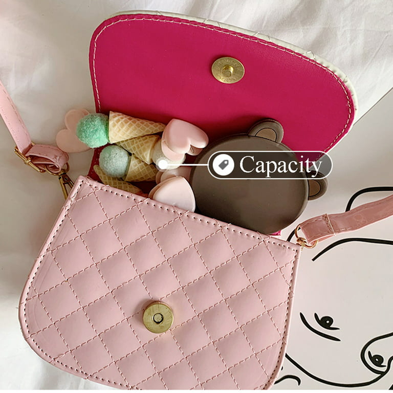 Kids Purse Pink Mini Bag Rabbit Shoulder Handbags Animals
