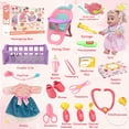 thumbnail image 6 of LINXUXIE Baby Doll Toys Set with Crib, 12" Doll Toys, 24Pcs Dolls Care and Doctor Toy Playset, High Chair, Milk Bottle, Pacifier, Baby Gift for Age 3 4 5 6+ Years Old Girls Boy, 6 of 8