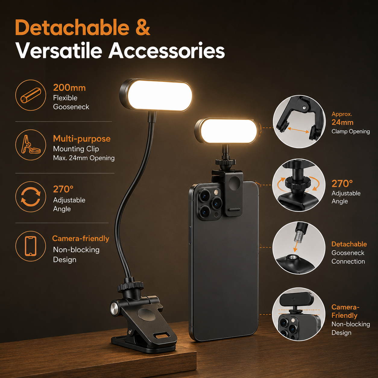 ETEPEHI 2-Pack Rechargeable Webcam Lighting Kit photo 3