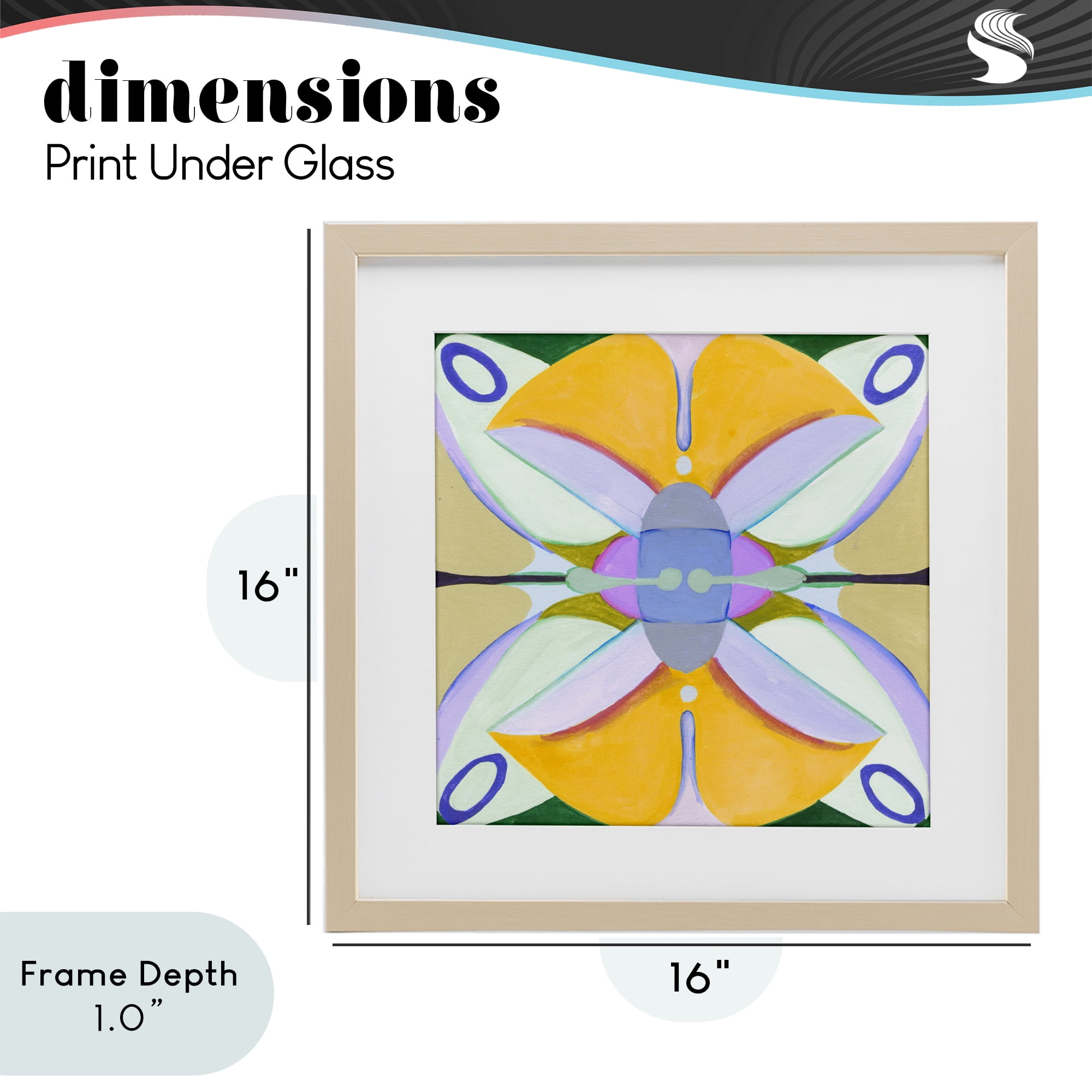 Stupell Industries Warm Revival Kaleidoscope Birch Framed Print Under Glass, design by Melissa Wang