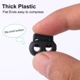 thumbnail image 3 of Uxcell 6 Pcs Spring Cord Locks Plastic End Fastener Double Holes Clip Rope Toggle Stoppers Sliders, Black #1, 3 of 7