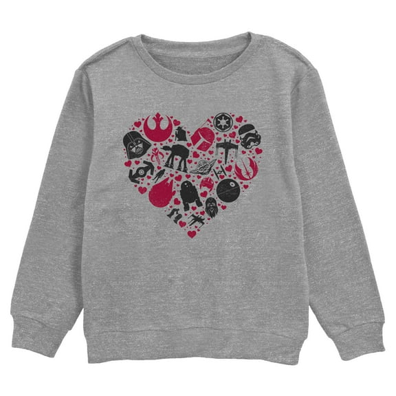 Boy's Star Wars Valentine's Day Heart Icons  Sweatshirt