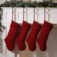 thumbnail image 6 of Christmas Stockings 18 Inches Classic Cable Knitted Socks Fireplace Hanging Stockings Family Holiday Party Xmas Decoration Sock 1 PC Red One Size, 6 of 7