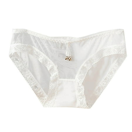 GHSOHS Womens Underwear Panty Tummy Control Underwear Thong Plus Size Lingerie Women s Underwear Lace Panties High Waisted Plus Size Ladies Brief Cotton Crotch Seamless Underpants White Briefs T L