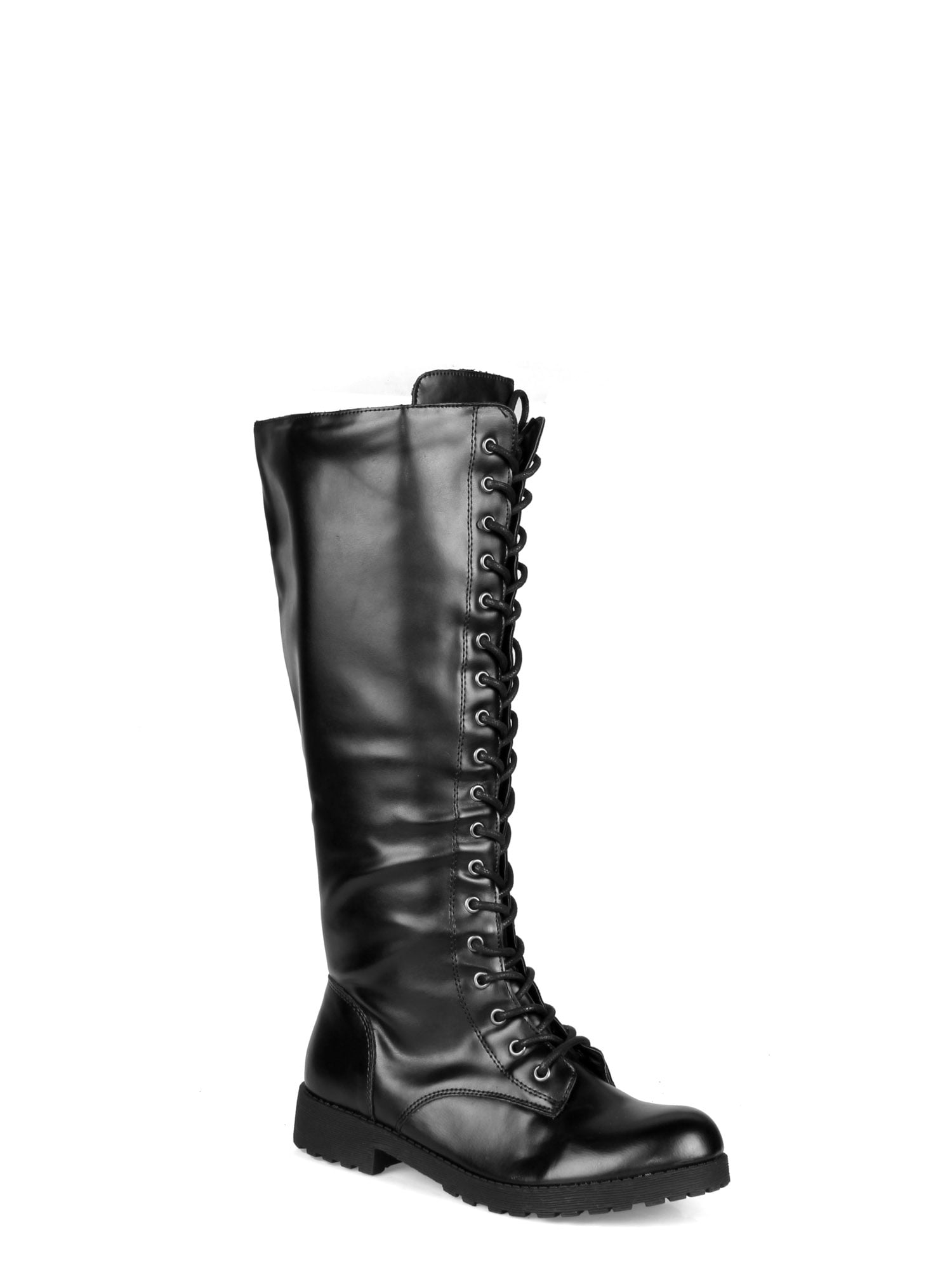 Shoelala Lace-up Women's Combat Boots in Black - Walmart.com