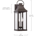 thumbnail image 5 of Capital Lighting 946421OZ Bradford Clear Glass Outdoor Wall Lantern, 2-Light 120 Total Watts, 21" H x 7" W, Oiled Bronze, 5 of 15