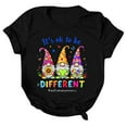 thumbnail image 4 of Sakmal It's Ok To Be Different Womens T Shirts Asd Short Sleeve Autism Awareness Crew Neck Black Relaxed Fit Casual Tops for Women Trendy, 4 of 5