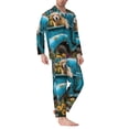 thumbnail image 2 of Balery Vintage Pickup Sunflower Dog Pijama para Hombre de Dos Piezas con Manga Larga, Conjunto de Dormir y Descanso Suave con Bolsillos-Large, 2 of 7
