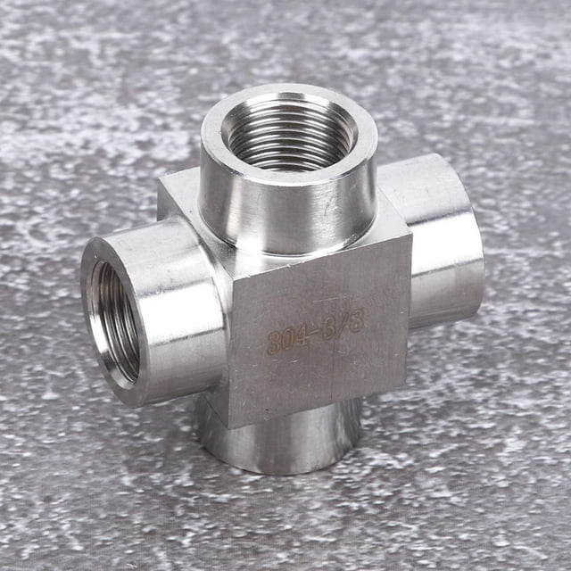 Pipe Fitting Adaptor, Firm Stainless Steel Stainless Steel Fitting, For Pipe Connector Gas Water Oil 4 Way G3/8