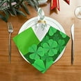 thumbnail image 2 of Dreamtimes St Patrick's Day Clover Cloth Napkins Set of 1, Oversized Washable Reusable Polyester Dinner Table Napkins for Family, Restaurant, Party Decor, 20"x 20", 2 of 7