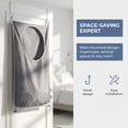 thumbnail image 4 of 2 Pack Hanging Laundry Hamper Bag, Over the Door Dirty Clothes Basket with Bottom Zipper, Large Capacity Wall Mount Laundry Organizer with Hooks & Adhesive Stickers for Bathroom Bedroom, 4 of 7