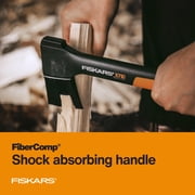 Fiskars X7 Hatchet Tool, 14 Hatchet with Steel Blade for Small to Medium Sized Logs, Black and Orange