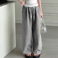 thumbnail image 3 of Fozruso Girls Casual Pants Girls Pants Casual Straight Leg Checkered Print Elastic Waist Comfortable Daily Wear For Kids Age 6 15 For School Outdoor Vacation Spring Summer Fall Sizes 120, 3 of 6