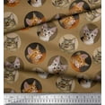 thumbnail image 3 of Soimoi Cotton Poplin Fabric Cat Face Animal Decor Fabric Printed Yard 56 Inch Wide, 3 of 3
