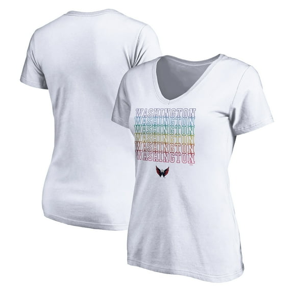 Women's White Washington Capitals City Pride V-Neck T-Shirt