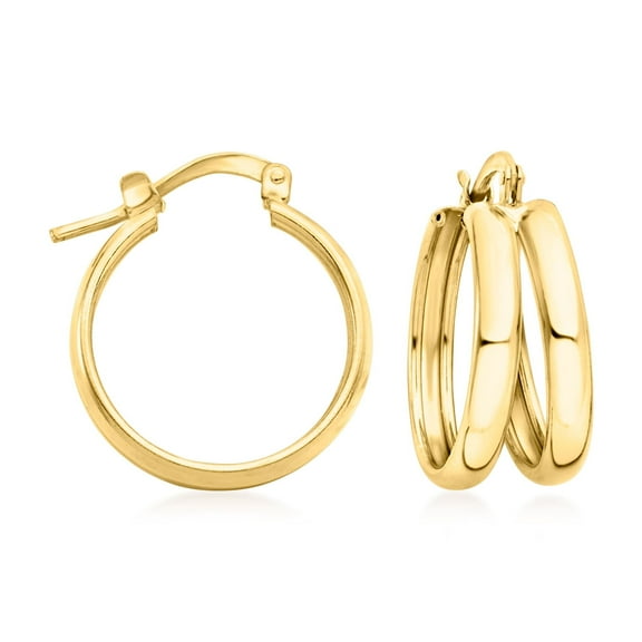 Ross-Simons Italian 18kt Gold Over Sterling Double-Hoop Earrings, Women's, Adult