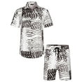 thumbnail image 2 of Mens Hawaii Shirt Suits, Fashion Printed Button Down Short Sleeve Shirt + Beach Shorts Set, 2 of 9