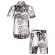 thumbnail image 2 of Txlixc Trajes de camisa hawaiana para hombre, camisa de manga corta con botones estampados a la moda + conjunto de pantalones cortos de playa Txlixc Casual, 2 of 4