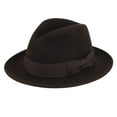 thumbnail image 2 of DRY77 Mens Godfather Milano Wool Felt Fedora Grosgrain Band Center Winter Hat, 2 of 22