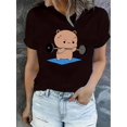 thumbnail image 1 of Elegante camiseta de levantamiento de pesas con estampado de oso para mujer - Camiseta blanca informal de cuello redondo y manga corta, de algodón suave, perfecta para verano y gimnasio | Top deportiv, 1 of 6