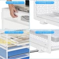 thumbnail image 3 of 12 Compartments Paper Organizer for Desk, Mesh Literature Organizer, Mail File Sorter Tray with Handle, Desktop Mailbox for Office Classroom Home - White, 3 of 6