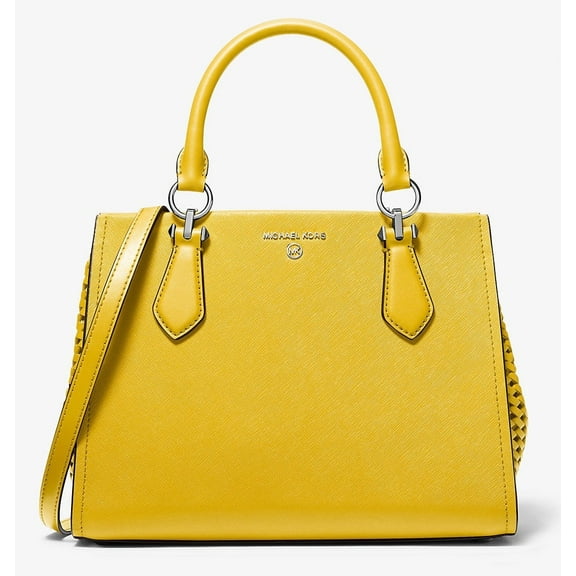 Michael Kors Marilyn Medium Leather Satchel, Bright Dandelion