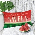 thumbnail image 4 of Summer Life is Sweet Lumbar Decorative Rectangle Pillow Cover 12 x 20, Red Green Watermelon Porch Patio Outdoor Pillowcase, Fruit Seasonal Sofa Couch Cushion Case Home Decor, 4 of 6
