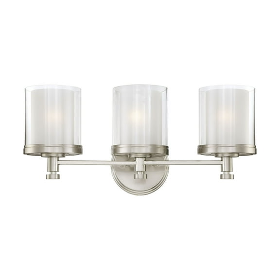 Nuvo 60-4643 - Decker - 3 Light Vanity Fixture w/ Clear & Frosted Glass