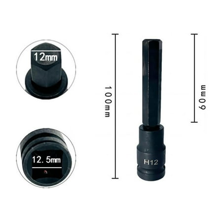 

1/2 Impact Socket Wrench Adapter Hex Head Socket Ratchet Wrench Adapter 100mm