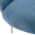 thumbnail image 3 of KOSSMAI Upholstered Teddy Soft Accent Armchair with Ottoman and Metal Legs for Living Room Bedroom Blue, 3 of 6