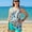 Blue, variant on Plus Size Two Piece Tankini Swimsuits for Women Crew Neck Tummy Control Bathing Suit with Boyshorts Athletic Swimwear Multicolor 1XL