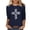 Navy, variant on Women's Cute Easter Cross Blouse - 3/4 Sleeve Round Neck Loose Fit Casual Summer Tops T-Shirts Easter Cross Tee