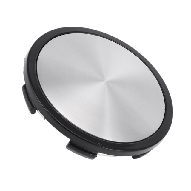 Tapas de centro de rueda Unique Bargains OD: 65mm/2.56" Negro 1Pcs con etiqueta plateada