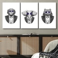 thumbnail image 3 of wall26 Canvas Print Wall Art Set Monkey, Elephant &amp; Bear in Purple Galaxy Glasses Animals Wildlife Illustrations Modern Art Rustic Colorful Multicolor for Living Room, Bedroom, Office - 16"x, 3 of 5