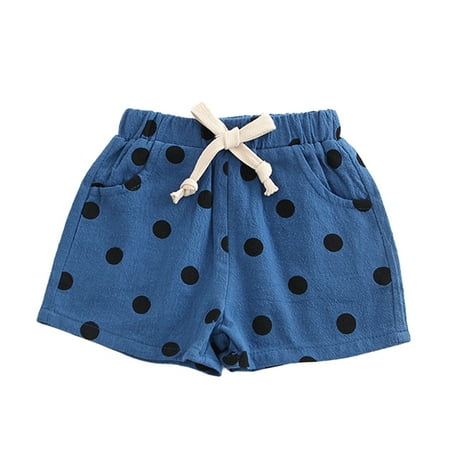

Cotton Summer Unisex Kids Baby Boy Girls Dots Breathable Shorts Drawstring Pants