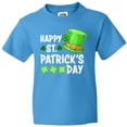 thumbnail image 3 of Inktastic Happy St. Patrick's Day Green Hat and Clovers Youth T-Shirt, 3 of 5
