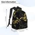 thumbnail image 2 of Yield Golden Glitter Butterflies Print Backpack for Women Men, Lightweight Casual Travel Daypack, Classic Basic College Backpack, Middle School Bag, 2 of 5