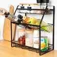 thumbnail image 4 of HONITANO 1Pc Black Three-Layer Kitchen Rack Iron Storage Shelf for Organized Kitchen Space, 4 of 8