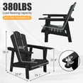 thumbnail image 4 of Tappio HDPE Adirondack Chair Set of 2, Patio Seat All Weather Outdoor Patio Chair with Cup Holder for Lawn Yard Fire Pit, Black, 4 of 8